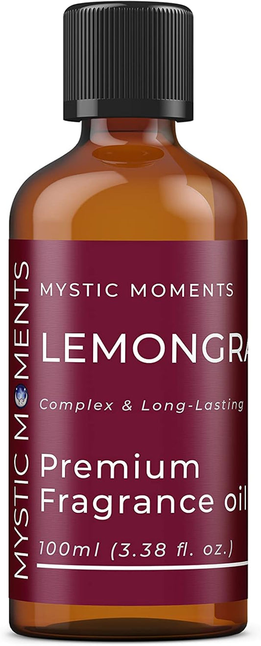 Mystic Moments | Lemongrass Fragrance Oil - 100ml - Perfect for Soaps, Candles, Bath Bombs, Oil Burners, Diffusers and Skin & Hair Care Items