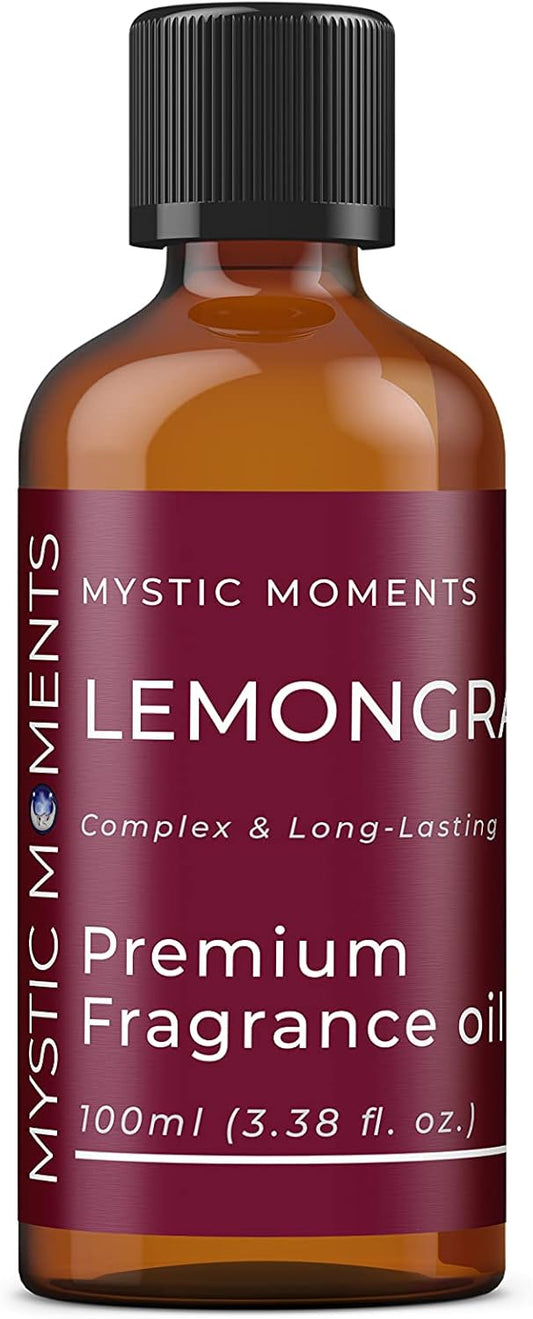 Mystic Moments | Lemongrass Fragrance Oil - 100Ml - Perfect For Soaps, Candles, Bath Bombs, Oil Burners, Diffusers And Skin & Hair Care Items
