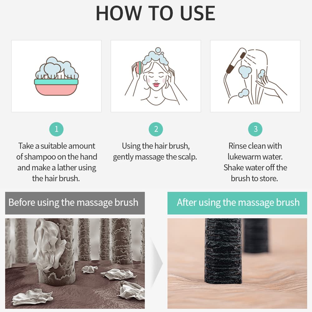 Masil Head Cleansing Massage Brush Scalp Dryer Curly Korean Hair Care Detangler Brush (Head Massage Brush)