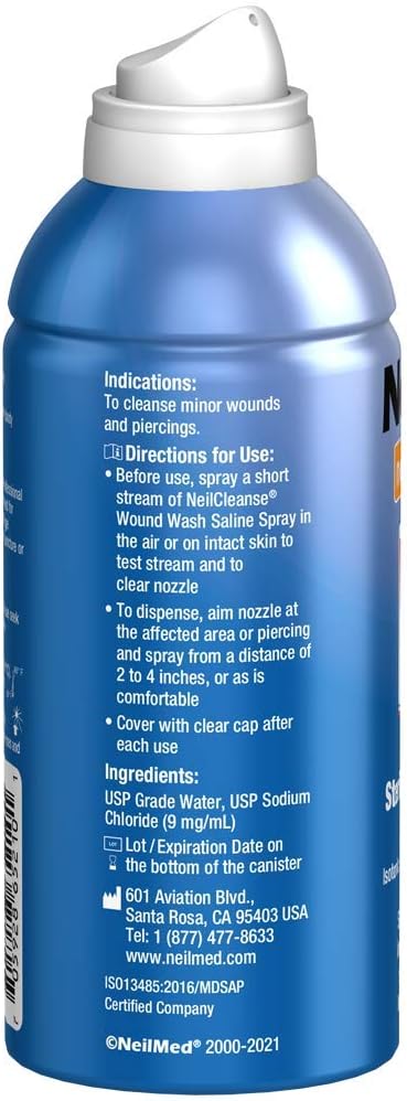 NeilMed Cleanse Sterile Saline Wound Wash, 6 Ounce