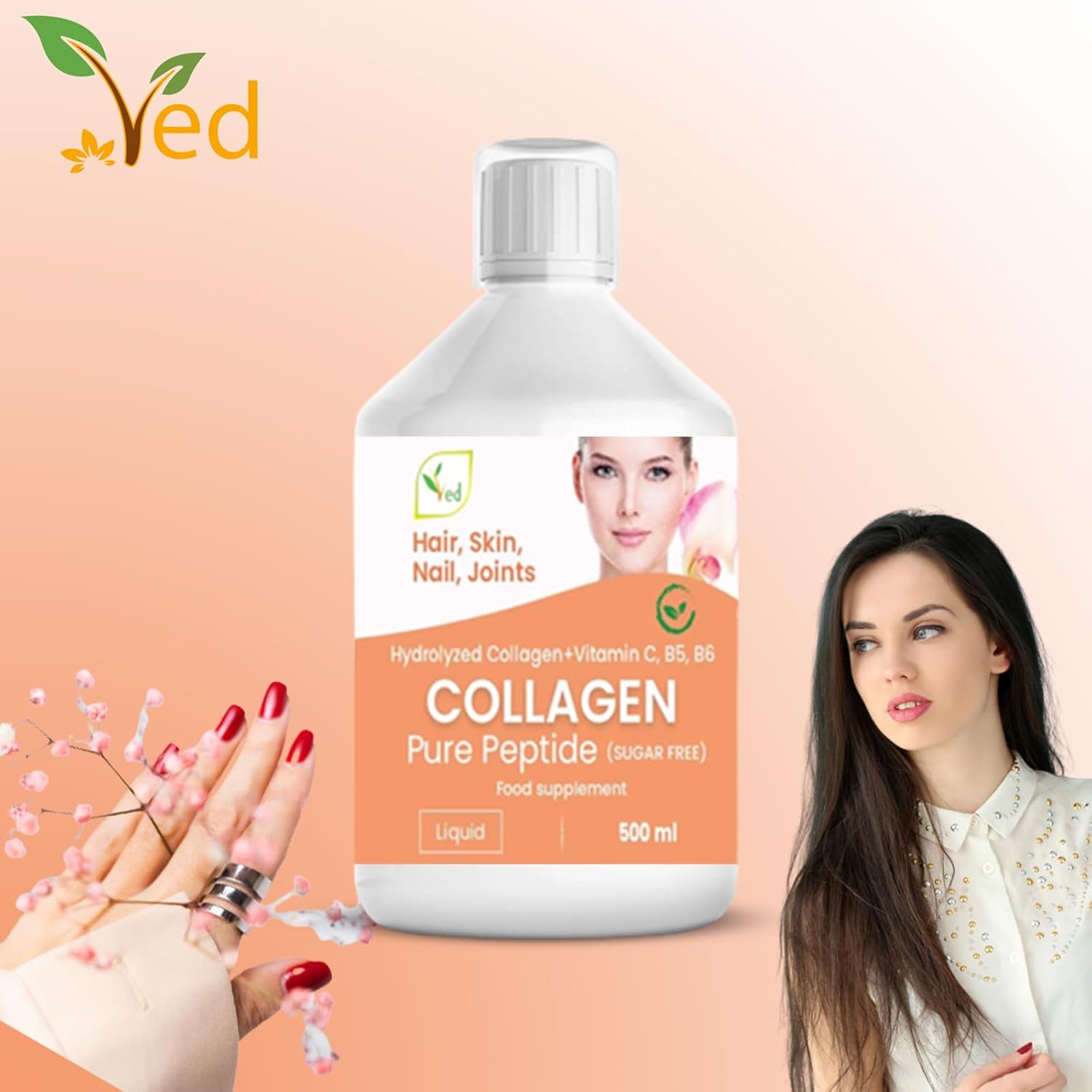 Liquid Collagen Peptides Supplement, Faster Absorption Dietary Hydrolyzed Drink, Skin, Muscles, Hair, Nail Growth, for Women, Men, Unflavored 500 ml (Sugar Free) : Amazon.co.uk: Health & Personal Care