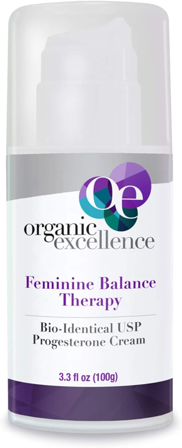 Organic Excellence Feminine Balance Therapy - USP Bio-Identical Progesterone Cream - 3 oz