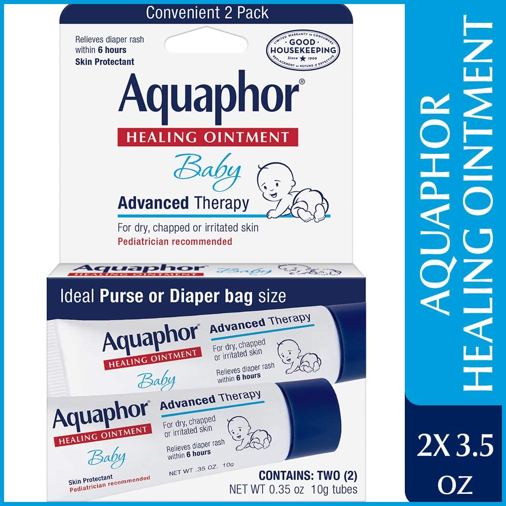 Aquaphor Baby Healing Ointment 0.35 Ounce 2 Count (10ml) (2 Pack) : Baby