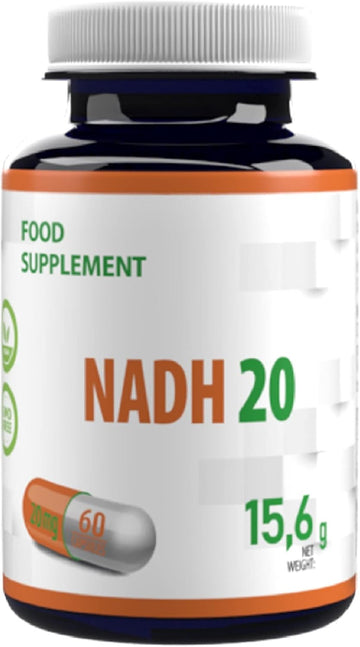 Hepatica Nadh 20Mg | 60 Vegan Capsules | High Strength Energy, Brain & Cellular Support | 3Rd Party Lab Tested | Non-Gmo & Gluten-Free
