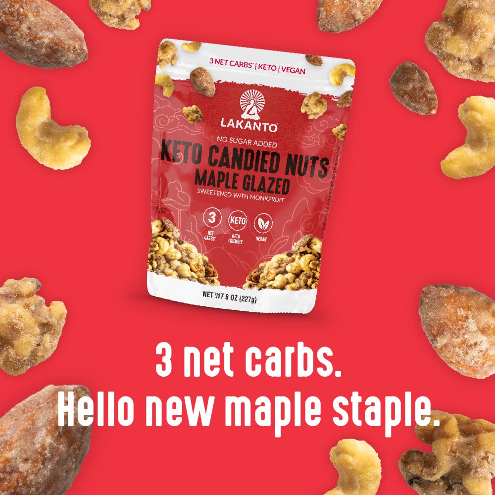Lakanto Keto Mixed Candied Nuts Variety Pack - No Sugar Added, Sweetened with Monk Fruit, 3 Net Carbs, Keto Diet Friendly, Vegan, On the Go Snack Anytime (Variety Pack) : Everything Else