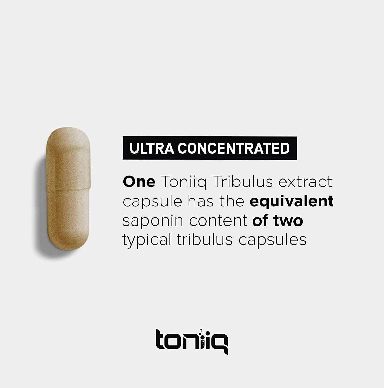 Toniiq Ultra High Strength Tribulus Capsules - 95% Steroidal Saponins - 1300mg Concentrated Extract Formula for Testosterone - 120 Caps : Health & Household