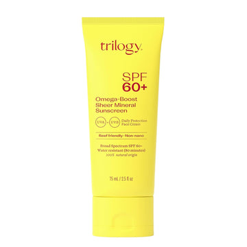 Trilogy Spf 60+ Omega-Boost Sunscreen, Natural, Broad Spectrum Protection For Daily Use, 2.5 Fl Oz