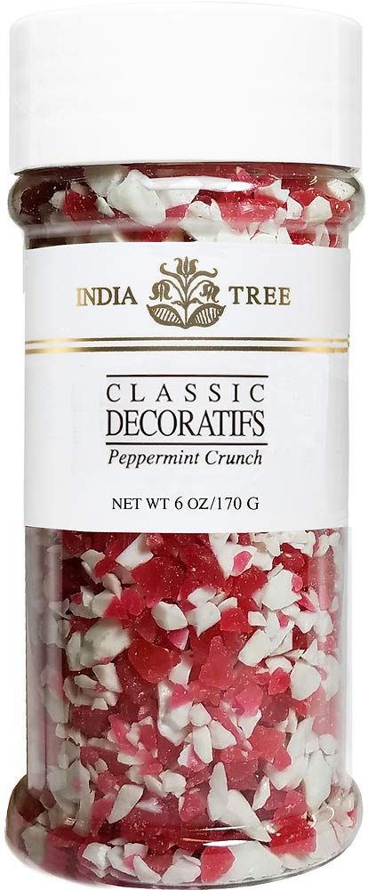 India Tree, Peppermint Crunch Sugar Sprinkles, Large Jar | Party Decoratifs For Baking & Decorating | 6.0 Oz Jar (Pack Of 1)