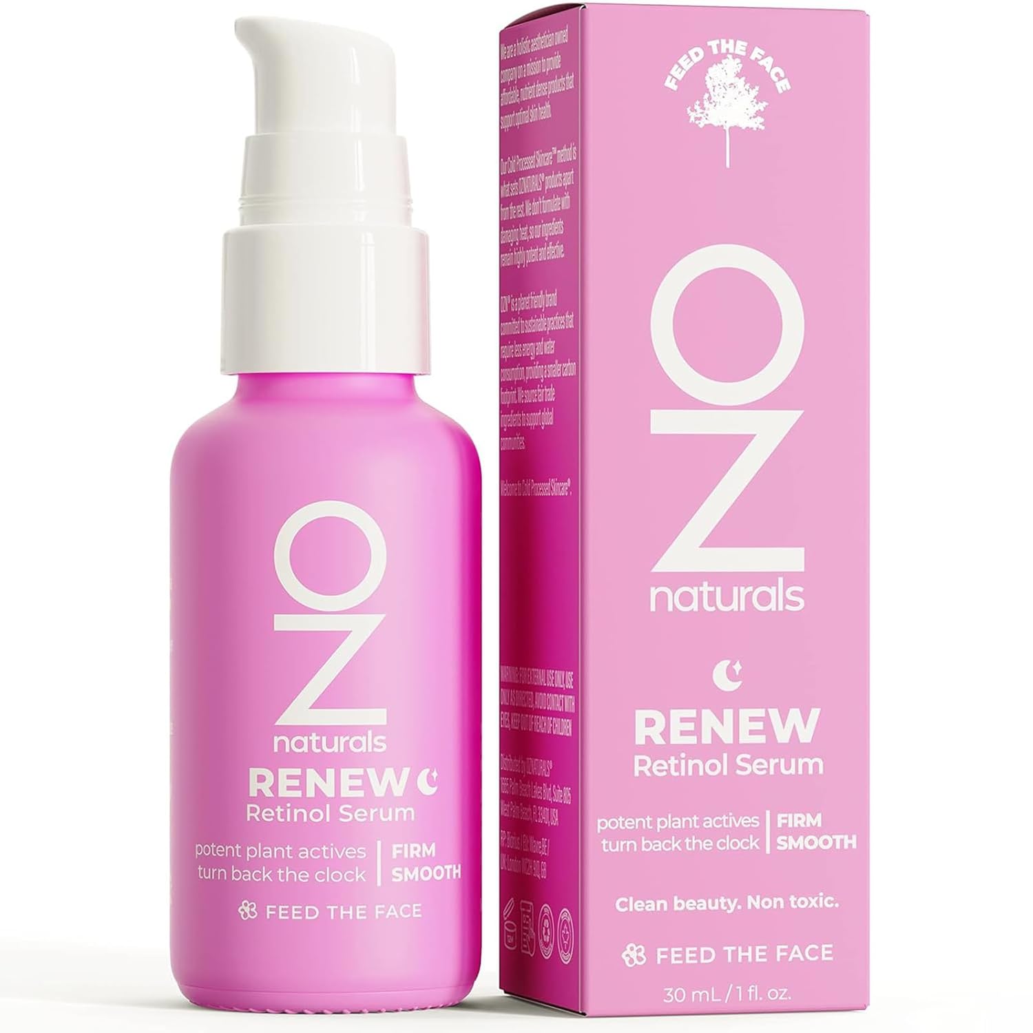 Oznaturals Renew Retinol Serum - Anti Aging Serum For Skin Renewal - Smoothes And Brightens Complexion With Vitamin E And Hyaluronic Acid - 1 Oz