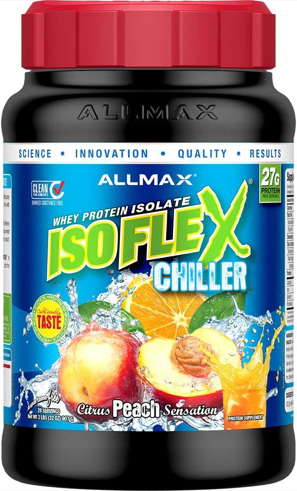 ALLMAX ISOFLEX Chiller, Citrus Peach Sensation - 2 lb - 27 Grams of Pr