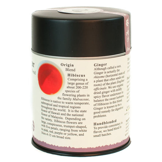 The Tao Of Tea, Hibiscus Ginger Tea, Loose Leaf, 3.0 Ounce Tin To Make 50 Cups