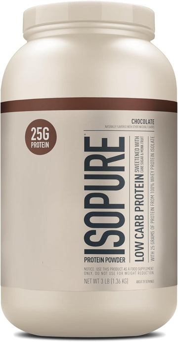 Isopure Protein Powder, Whey Protein Isolate Powder With Vitamin C & Zinc For Immune Support, 25G Protein, Low Carb & Keto Friendly, Flavor: Chocolate, 3 Pounds (Packaging May Vary)