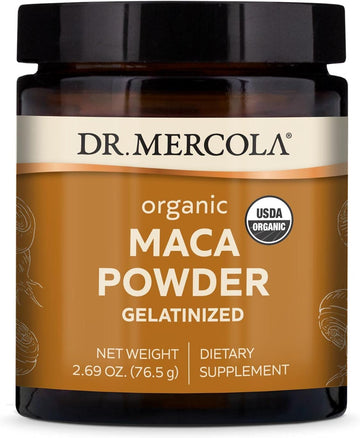 Dr. Mercola Organic Maca Powder Gelatinized Dietary Supplement, 2.69 oz (45 Servings), Non GMO, Soy Free, Gluten Free, USDA Organic