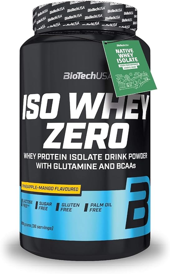 Biotechusa Iso Whey Zero | Premium Whey Protein Isolate | Grass-Fed | Enzyme-Free | Sugar- And Gluten-Free, 908 G, Pineapple-Mango