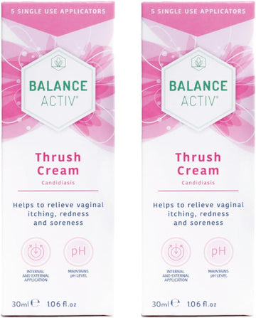 Balance Activ | Thrush Cream | Internal & External Use | Works Naturally | Relieves Thrush Symptoms & Prevents Recurrence | 5 Applicators (30ml) | Pack of 2…