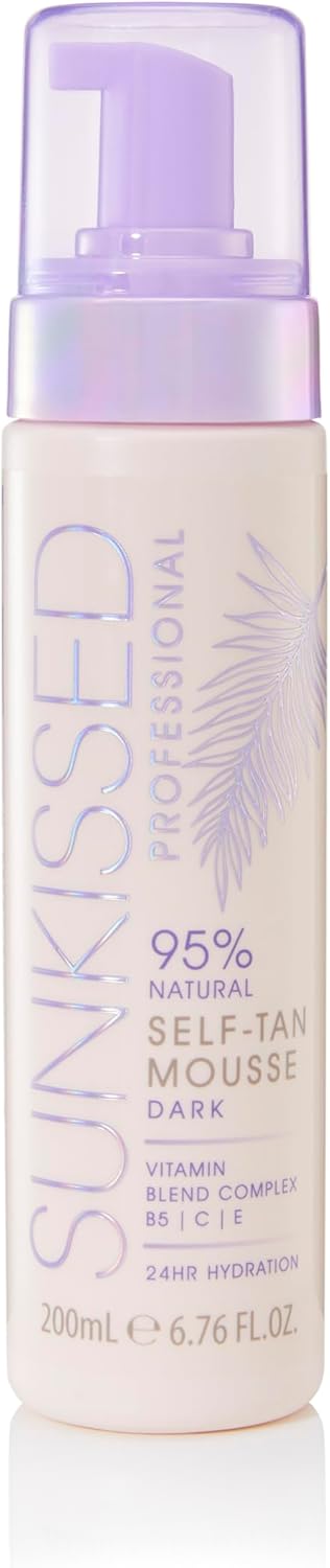 Sunkissed Professional Self Tan Mousse 200Ml -Vitamin Blend Complex B5, C, E - 24Hr Hydration (Medium)