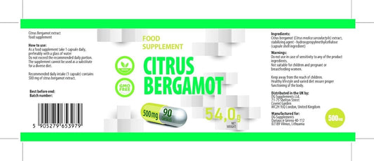 Hepatica Citrus Bergamot Extract 500Mg – 90 Vegan Capsules | High-Strength Supplement | 3Rd Party Lab Tested | No Fillers Or Bulkers