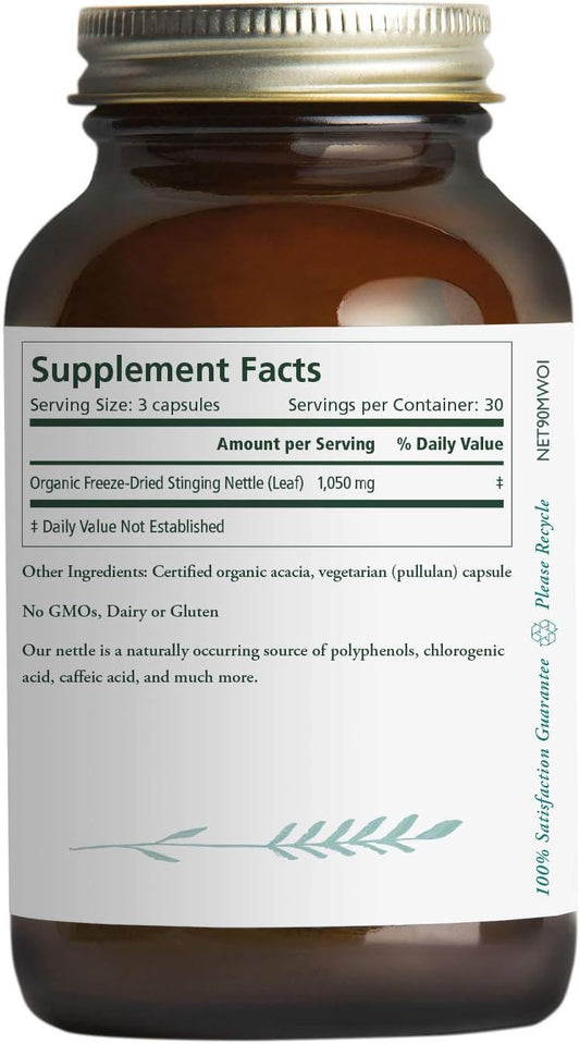 PURE SYNERGY Nettle | 90 Capsules | Made with Organic Ingredients | Non-GMO | Vegan | Freeze-Dried | Supports Healthy Histamine Levels During Allergy Season
