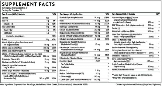 Thorne Mediclear-Sgs - Foundational Support, Eliminate Environmental And Dietary Toxins - Rice And Pea Protein-Based Drink Powder With A Complete Multivitamin-Mineral Profile - Vanilla - 34.4 Oz