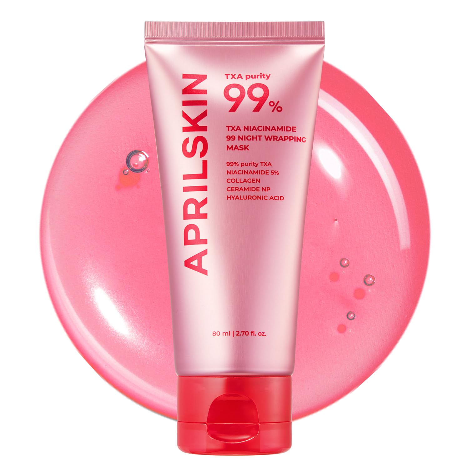 Aprilskin Txa Niacinamide 99 Overnight Wrapping Mask | 99% High-Purity Txa+Niacinamide For Uneven Skin Tone | Overnight Skin Booster For Toning Care, Firming & Pore Care | 80Ml, 2.70 Fl.Oz