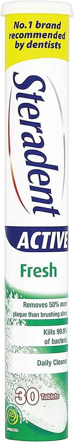 Steradent Active Fresh Denture Cleansing 30 Tablets (Pack Of 6)