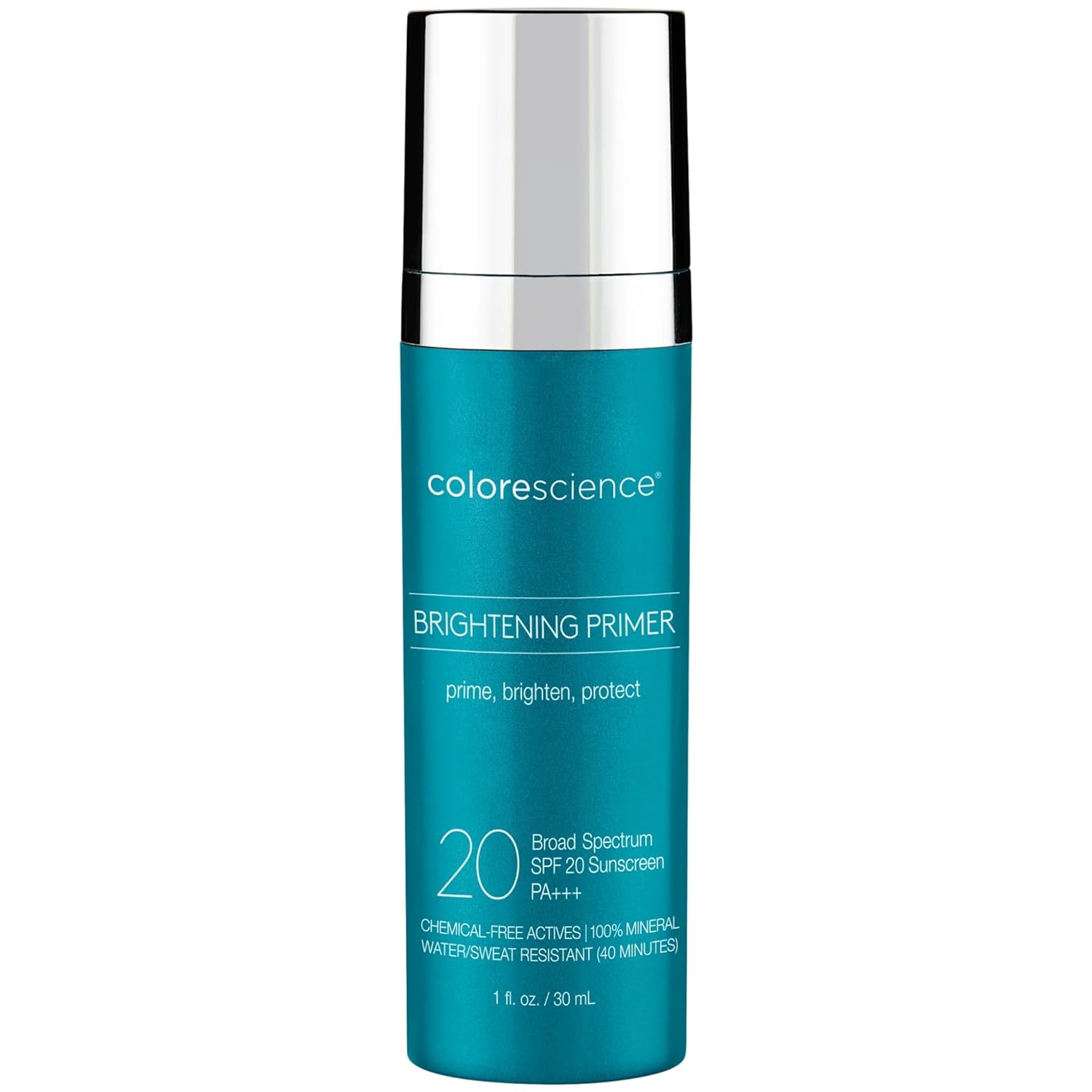 Colorescience Brightening Primer Spf 20, Water Resistant Mineral Sunscreen, Unscented, 1 Fl Oz (Pack Of 1)