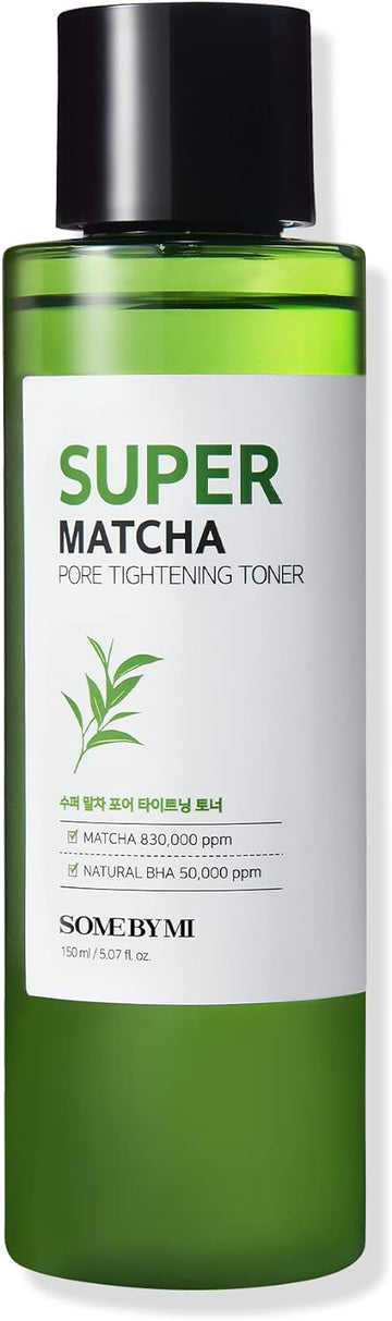 Some By Mi Super Matcha Pore Tightening Toner - 5.07Oz, 150Ml - Made From Matcha Extracts For Sensitive Skin - Skin Moisturizing And Purifying - Blackheads, Sebum And Pore Care - Korean Skin Care