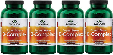 Swanson Super Stress B-Complex - Vitamin Supplement For Relaxation & Healthy Metabolism - Formula For Healthy Energy Levels - (240 Capsules) 4 Pack
