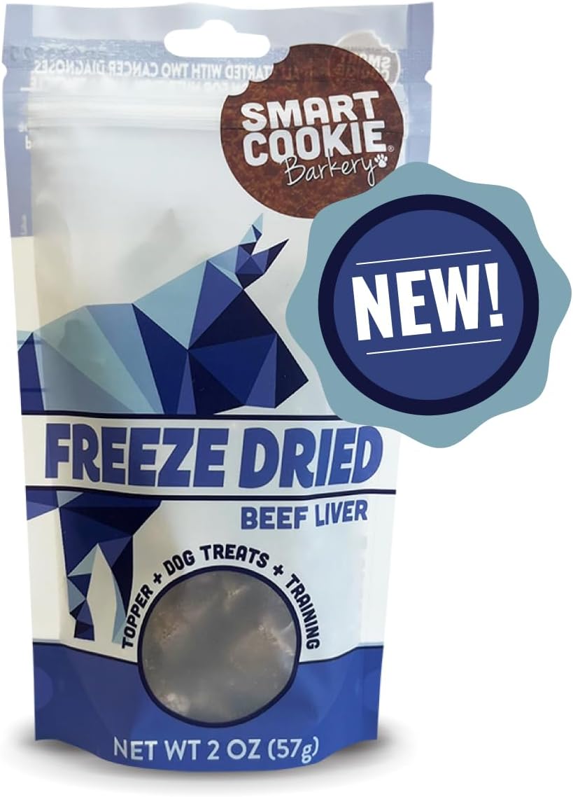Smart Cookie Freeze Dried Beef Liver Bites - Single Ingredient Beef Liver Dog Treats - Low Calorie Training Treats For Dogs - 2Oz Bag, 1 Pack