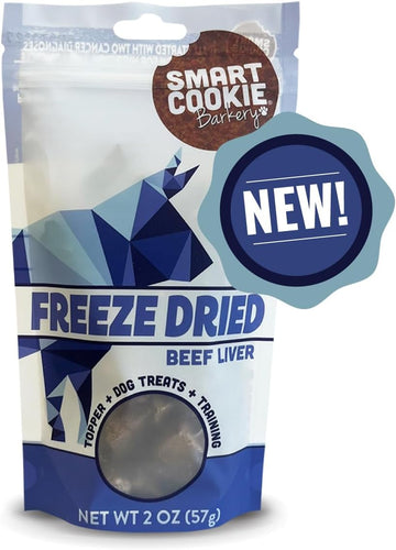 Smart Cookie Freeze Dried Beef Liver Bites - Single Ingredient Beef Liver Dog Treats - Low Calorie Training Treats For Dogs - 2Oz Bag, 1 Pack