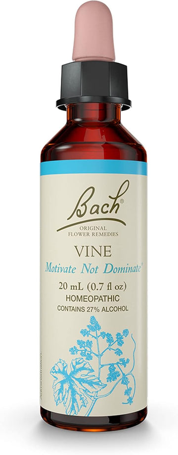 Bach Original Flower Remedies, Vine For Motivation, Natural Homeopathic Flower Essence, Holiday Gift For Him Or Her, Vegan, 20Ml Dropper