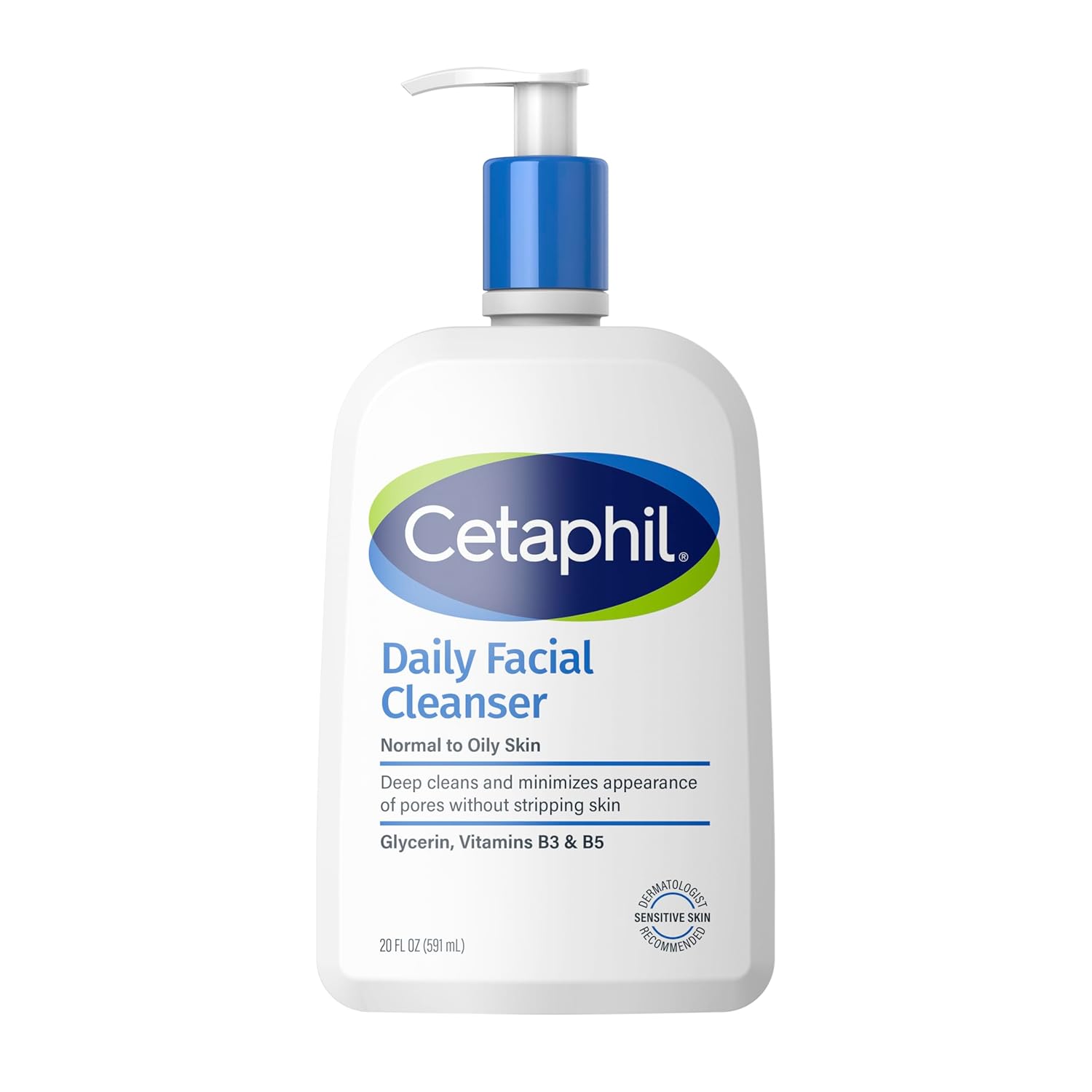 Cetaphil Face Wash, Daily Facial Cleanser For Sensitive, Combination To Oily Skin, 20 Oz, Gentle Foaming, Soap Free, Hypoallergenic