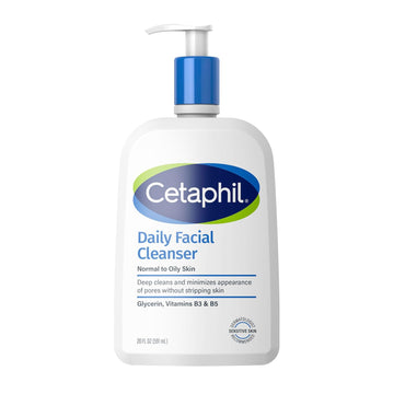 Cetaphil Face Wash, Daily Facial Cleanser For Sensitive, Combination To Oily Skin, 20 Oz, Gentle Foaming, Soap Free, Hypoallergenic