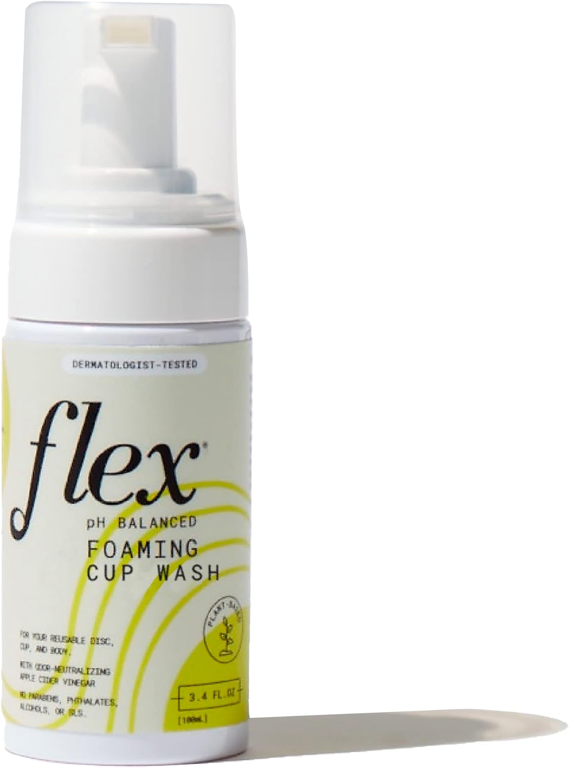 Flex Foaming Cup Wash | Menstrual Cup Wash for Silicone Period Cups and Discs | 3.4 oz | pH-Balanced | Safe for Use on Entire Body