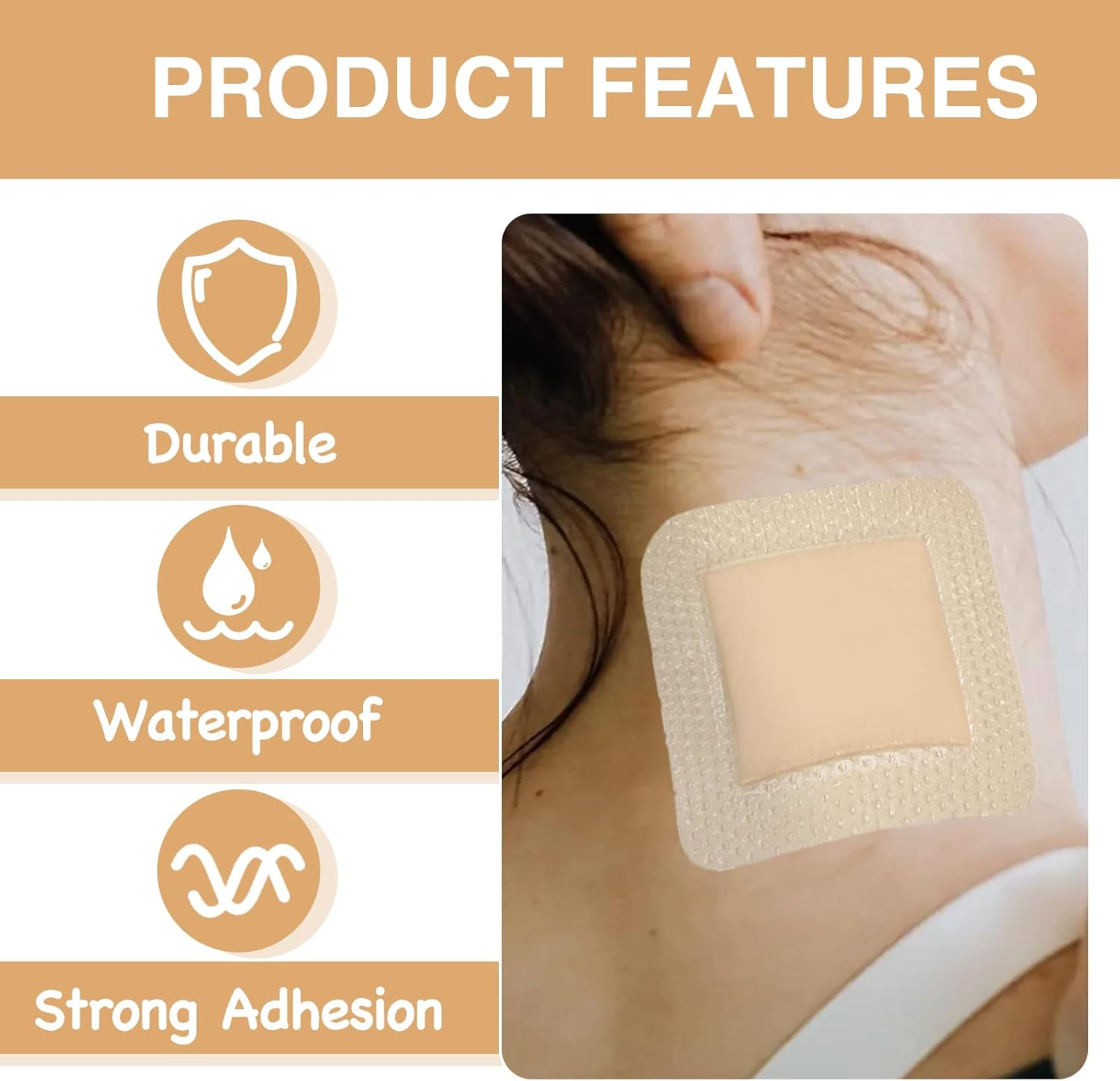 Dooceciy 6 Pcs Silicone Foam Dressing, 10 * 10 Cm Waterproof Dressings For Wounds