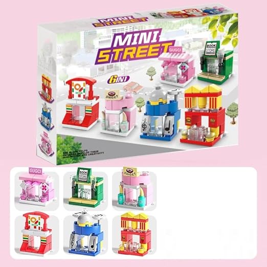 VALUEVIBES Assembling Building Blocks - Princess Castle, Mini Block, Carousel, Tree | 6-in-1 Educational Construction Toy Set & Birthday Gift for Kids