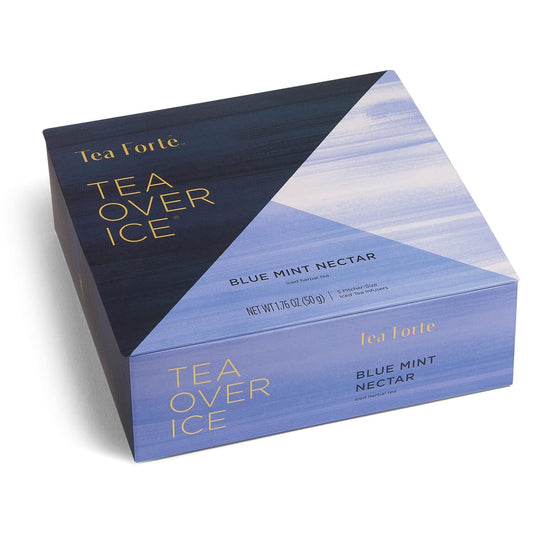 Tea Forte Tea Over Ice Blends, Blue Mint Nectar, Pitcher Size Iced Tea Infusers, Each Make 24 Oz. Of Premium Iced Tea With Flash-Chilled Fresh Flavor, 5 Count (Pack Of 1)