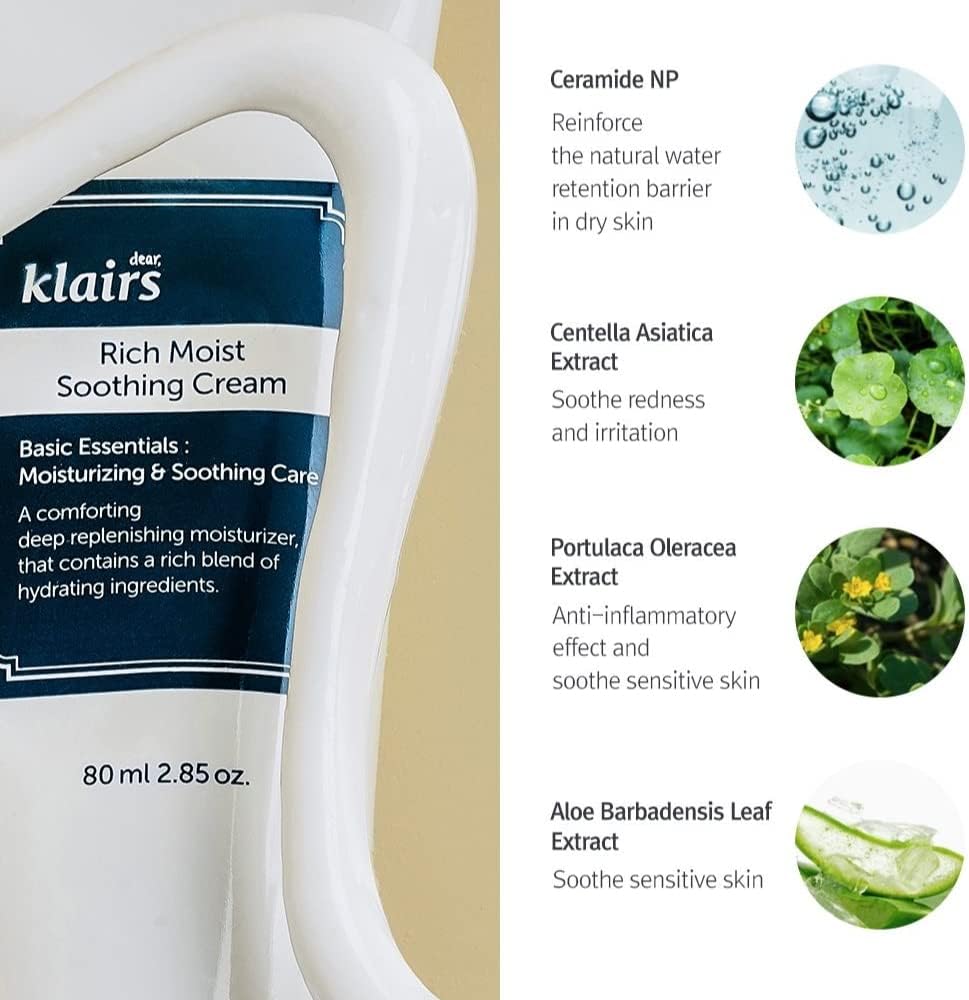 Klairs Unscented Toner + Soothing Cream Set, Trouble Soothing, K-Beauty Skincare Routine