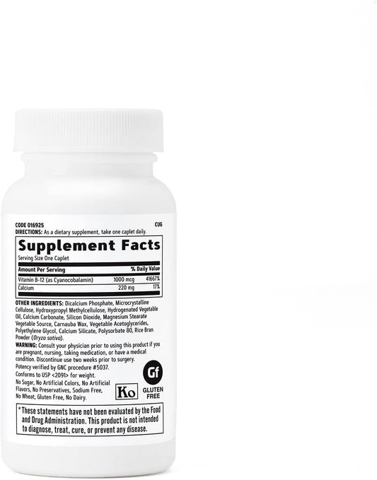 Gnc Vitamin B-12 1000Mcg, 90 Caplets, Supports Energy Production