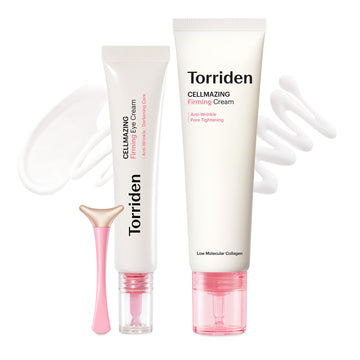 Torriden Cellmazing Eye Cream With An Eye Massager 1.01 Fl.Oz + Firming Cream 2.02 Fl.Oz | 5D Collagen Complex | Helps To Reduce Wrinkle | Korean Skin Care