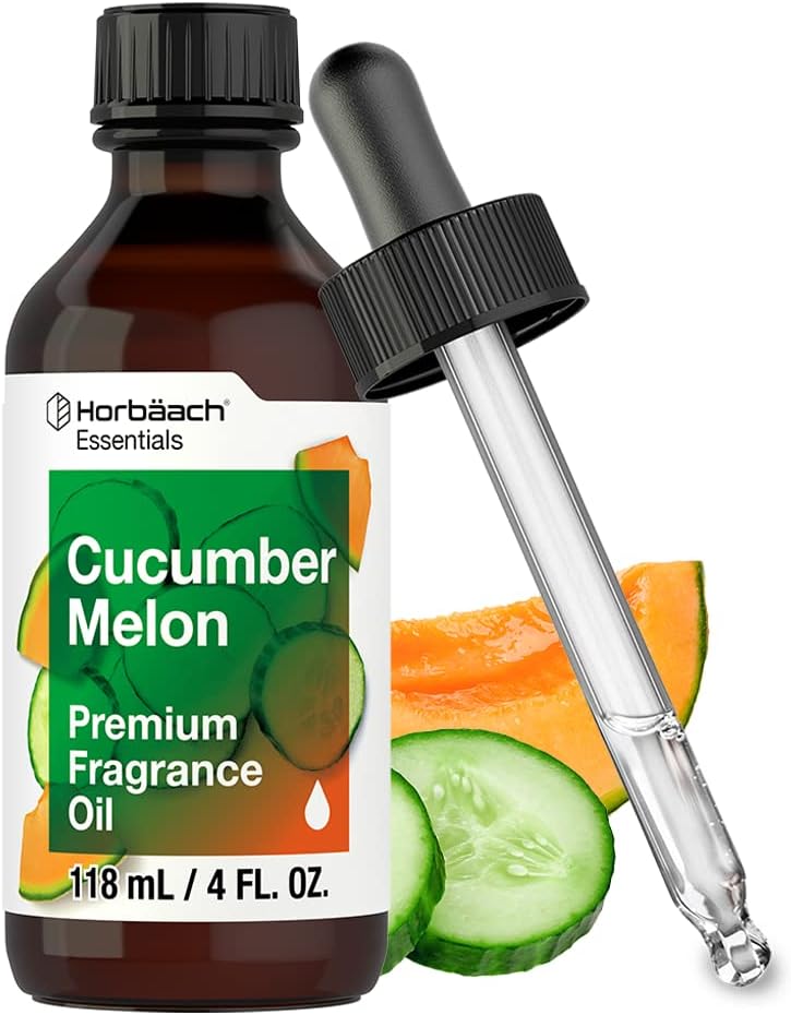 Horbäach Cucumber Melon Fragrance Oil | 4 fl oz (118ml) | Premium Grade | for Diffusers, Candle and Soap Making, DIY Projects & More