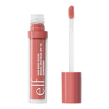 E.L.F. Sun Boss Gloss Spf 25, Pigmented Lip Gloss For A High-Shine Finish, Moisturizing & Conditioning Formula, Vegan & Cruelty-Free, That'S My Jam