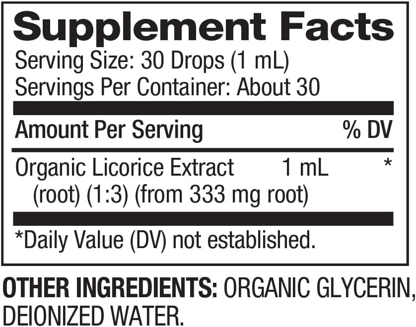 BareOrganics Licorice Root Liquid Drops, Herbal Supplement, 1 Ounce : Health & Household