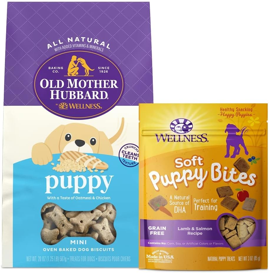 Wellness Soft Puppy Bites With Old Mother Hubbard Classic Puppy Biscuits, Large Bundle : Pet Supplies