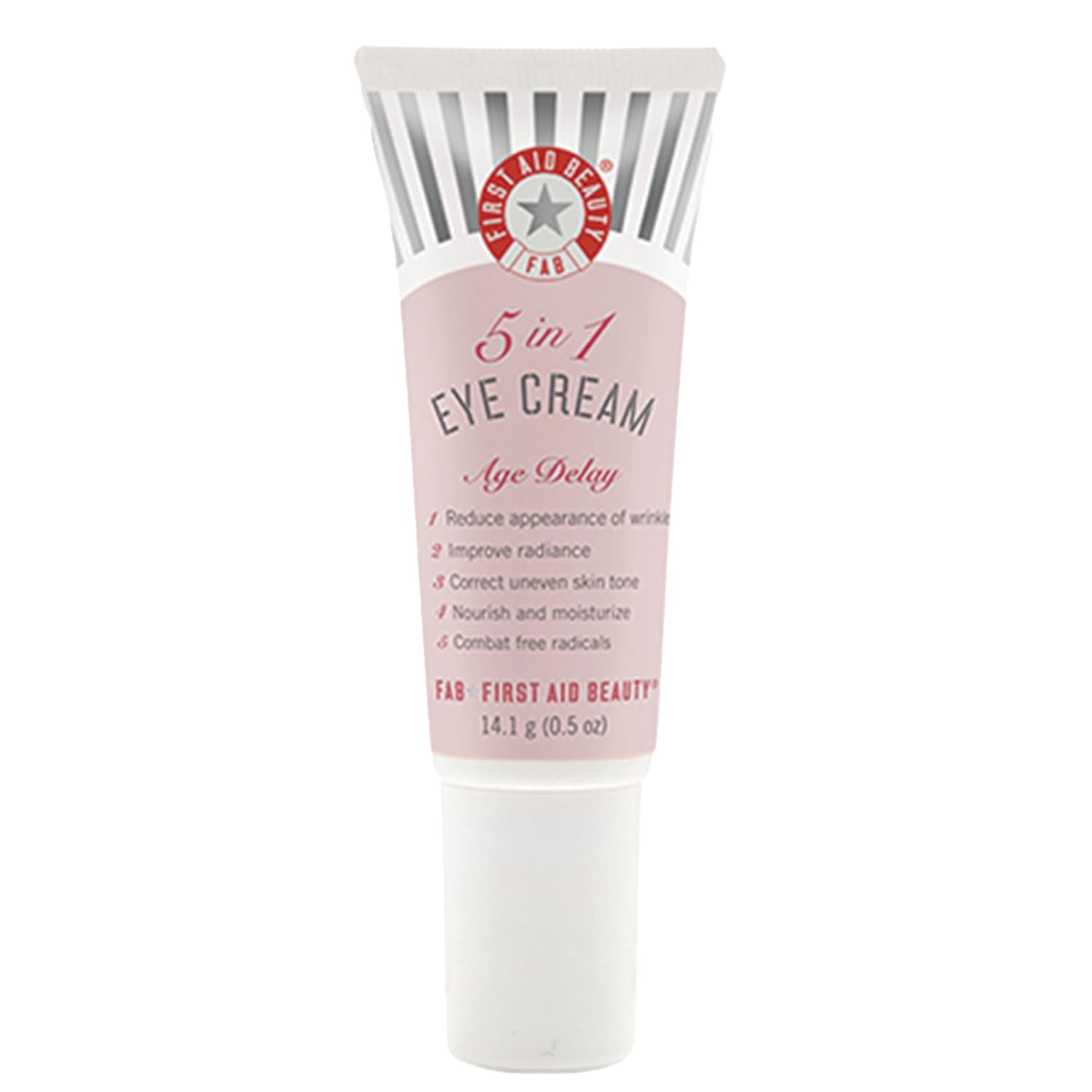 First Aid Beauty 5 in 1 Eye Cream: Multi Action Anti Aging Eye Cream for Dry Sensitive Skin. Great for All Skin Types. (0.5 Ounce)