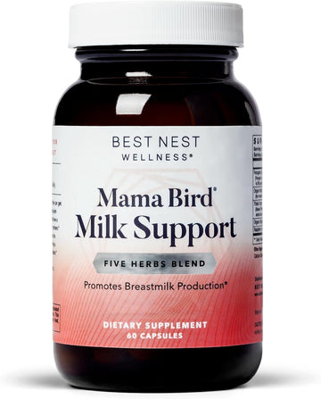 Best Nest Wellness Mama Bird Milk Support, Breastfeeding, Lactation, Breast Milk Supply Increase, Fenugreek & Moringa Blend for Postpartum Nursing, 60 Ct