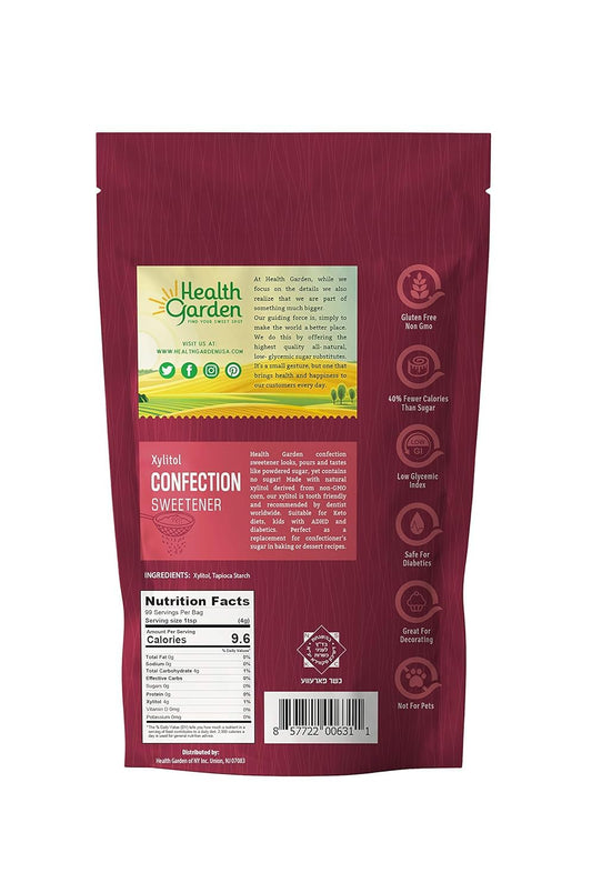 Health Garden Birch Xylitol Confection Sweetener - Non Gmo - Kosher - Made In The U.S.A. - Keto Friendly (14 Oz)