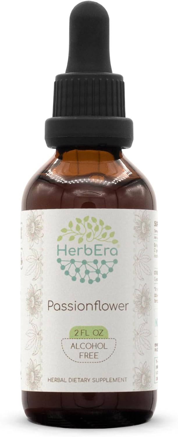 Passionflower B120 Alcohol-Free Herbal Extract Tincture, Concentrated Liquid Drops Natural (Passiflora Incarnata) 4 Fl Oz