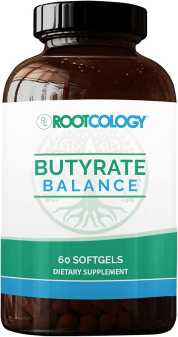 Rootcology By Dr. Izabella Wentz | Butyrate Balance | Postbiotic Promoter Of Gut And Immune Health | Tributyrin For Healthy Bowel Function And Regularity | 60 Softgels