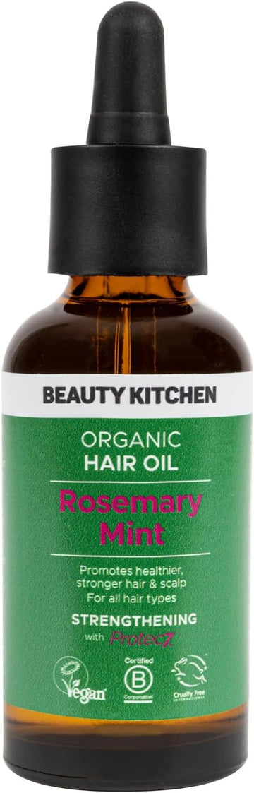 Beauty Kitchen - Rosemary Mint Strengthening Hair Oil – Lightweight Nourishing Oil With Rosemary And Mint For Scalp Care, Hair Growth And Frizz Control – 50Ml